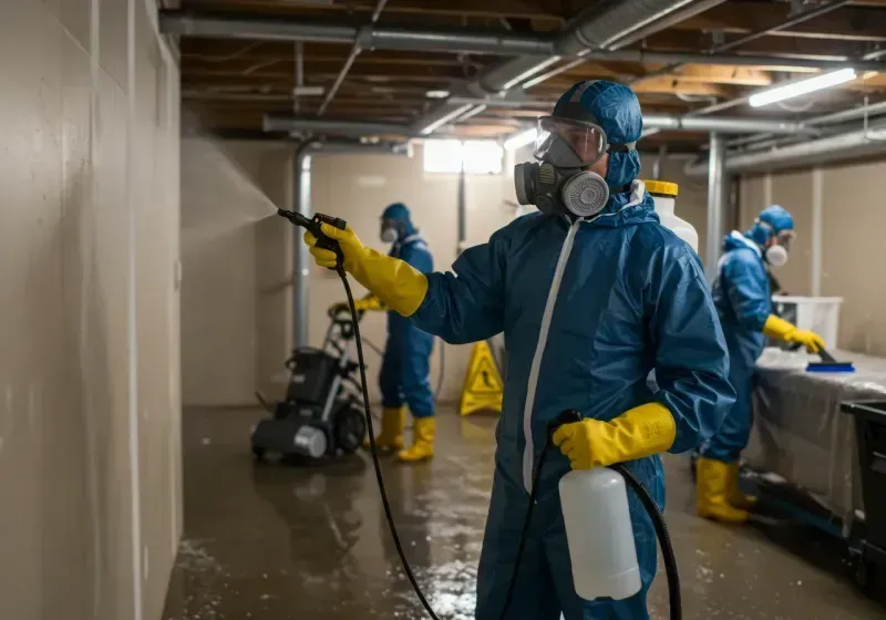 Basement Sanitization and Antimicrobial Treatment process in Tolono, IL