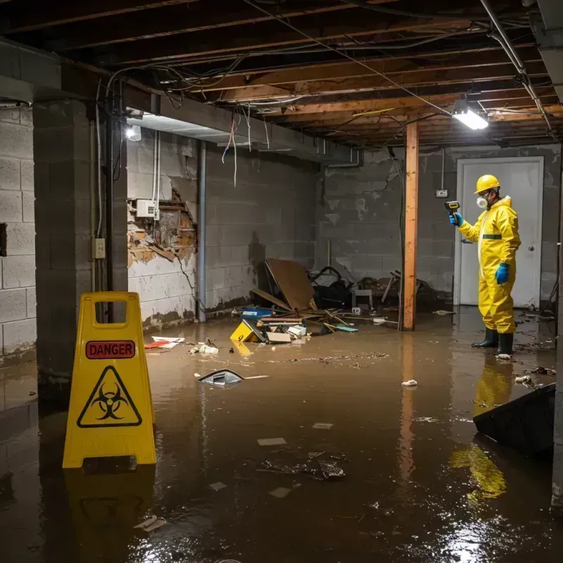 Flooded Basement Electrical Hazard in Tolono, IL Property