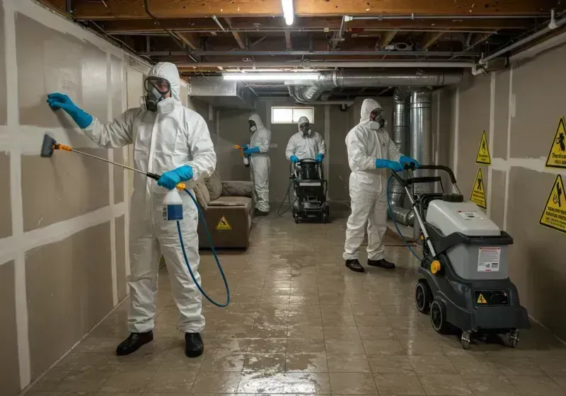 Basement Moisture Removal and Structural Drying process in Tolono, IL